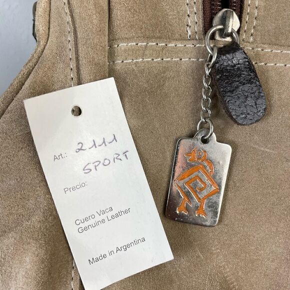 NWT Prago Tan Leather Crossbody Bag - Picture 7 of 7